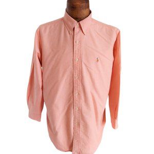 POLO RALPH LAUREN Men's Classic Fit Orange Button Down Oxford Shirt Size 16 1/2